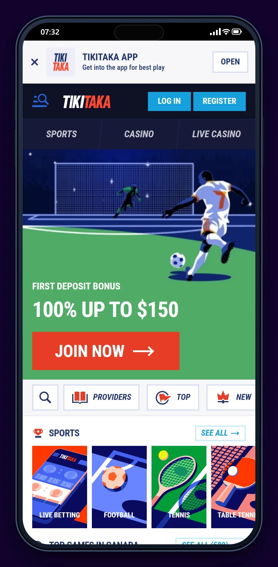 bank transfer casinos canada: Tikitaka mobile lobby