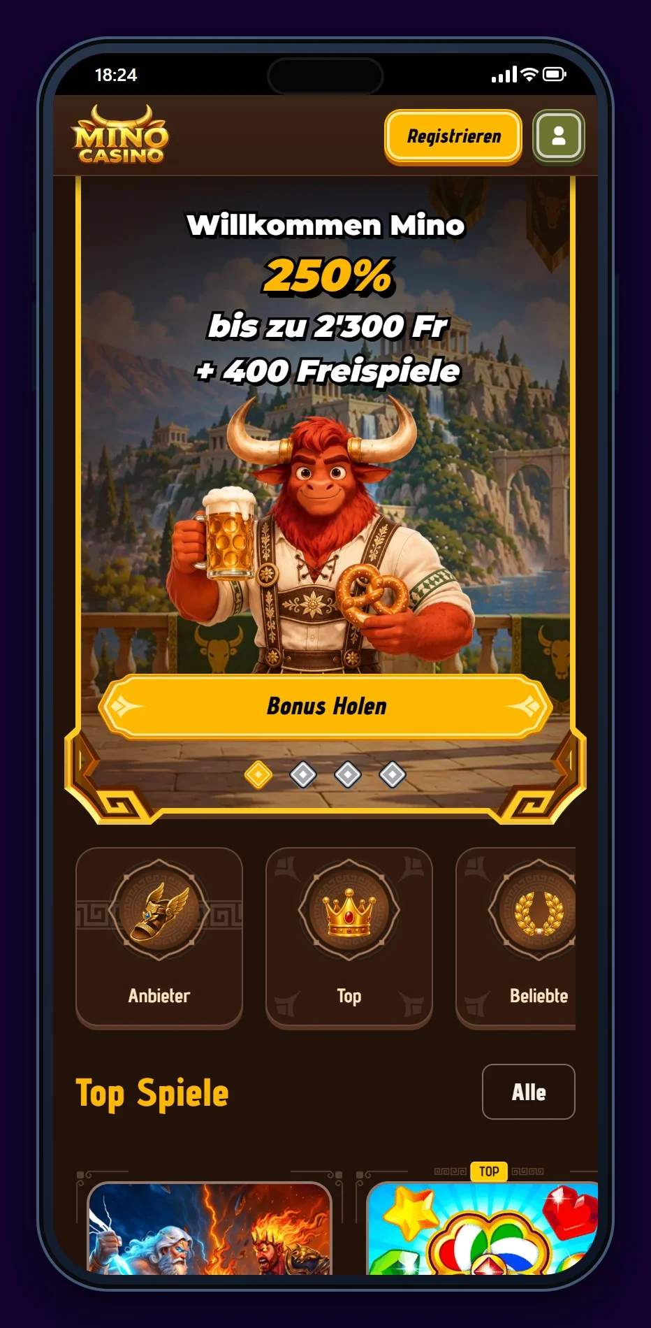 Rapid Transfer Casino Schweiz: Mino Casino mobil
