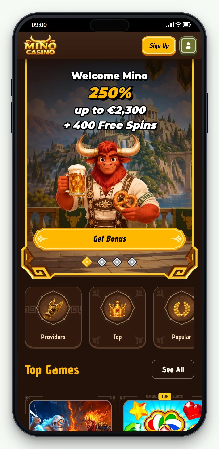 casino met rapid transfer: Mino Casino op mobiel