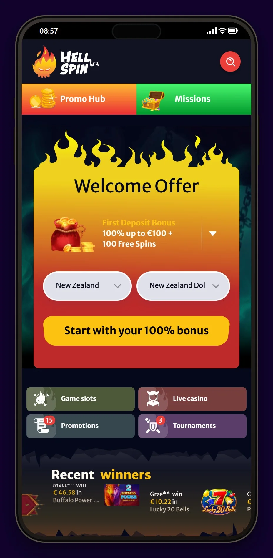 instant bank transfer casino nz: HellSpin mobile